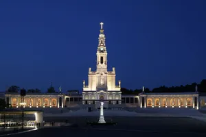 Fatima Sanctuary In Portugal At Night Wallpaper