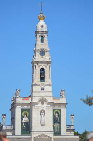Fatima Sanctuary With Clear Sky Wallpaper