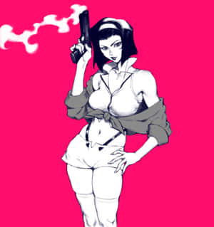 Faye Valentine Striking A Pose In An Unusual Outfit Wallpaper