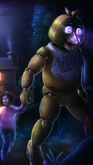 Fazbear Frights Book Cover With Shadowed Animatronics Wallpaper