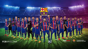 Fc Barcelona Complete Team Photo Desktop Wallpaper