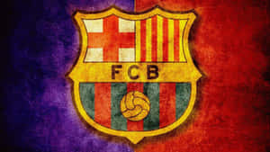 Fc Barcelona Logo On Scratch Purple-red Desktop Wallpaper