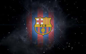 Fc Barcelona Logo Over Starry Night Desktop Wallpaper