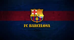 Fc Barcelona Yellow Logo And Name Desktop Wallpaper