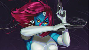 Fearless Mystique With Guns Wallpaper