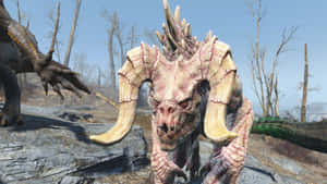 Fearsome Deathclaw In A Post-apocalyptic World Wallpaper