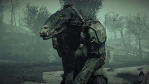 Fearsome Deathclaw Lurking In The Wasteland Wallpaper