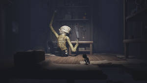 Fearsome Encounter With The Janitor In Little Nightmares Wallpaper