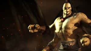 Fearsome Goro, The Four-armed Shokan Warrior, Ready For Combat Wallpaper