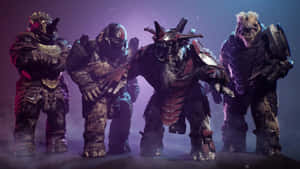 Fearsome Halo Brutes Ready For Battle Wallpaper