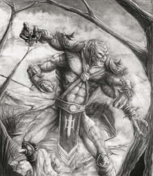 Fearsome Kintaro Stands Ready For Battle In Mortal Kombat Wallpaper