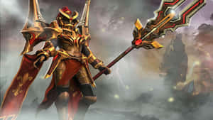 Fearsome Legion Commander Charging Into Battle Wallpaper