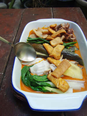 Feast Of Filipino Cuisine Kare-kare Wallpaper