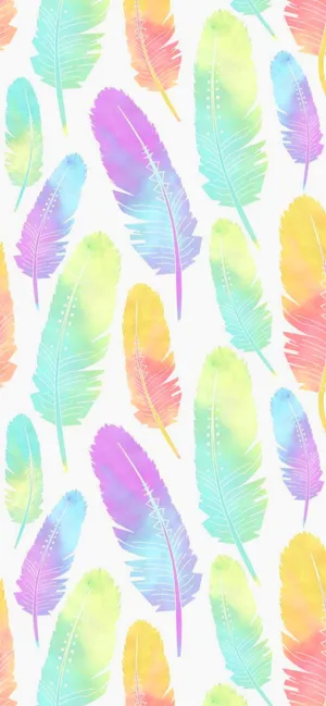 Feathers Cute Pastel Colors Wallpaper