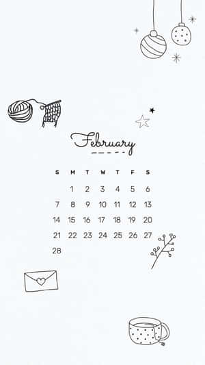 February Calendar Aesthetic Wallpaper