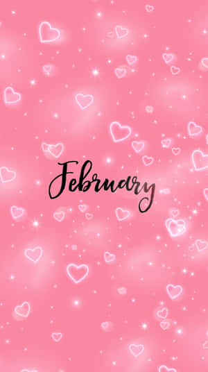 February Love Hearts Pink Background Wallpaper