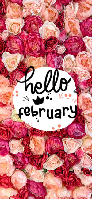 February Roses Greeting Wallpaper