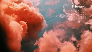 February Sky Calendar Aesthetic Wallpaper