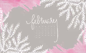 February Wallpaper With Pink Leaves And Branches Wallpaper