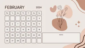 February2024 Calendar Aesthetic Design Wallpaper