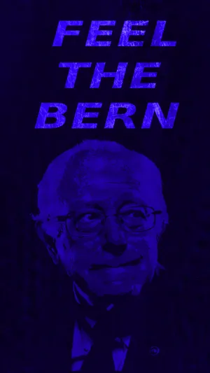 Feel The Bern Blue Poster Wallpaper