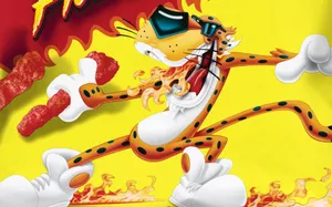 Feel The Fiery Crunch Of Hot Cheetos! Wallpaper