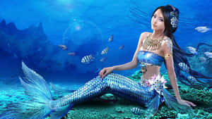 Feel The Magic And Beauty Of The Ocean With A Real Mermaid Wallpaper