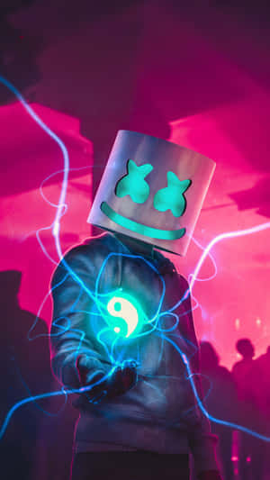 Feel The Magic With The Neon Steel Of Marshmallow On Your Iphone. Wallpaper