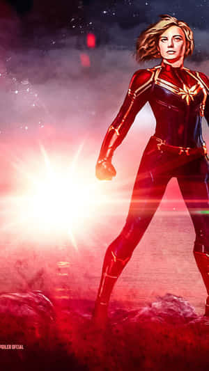 Feel The Power Of Captain Marvel From Your Screen Wallpaper