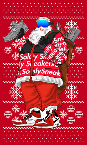 Feel The Spirit Of The Holidays With This Festive Hypebeast Santa. Wallpaper