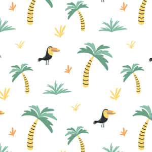 Feel The Warmth Of The Summer Sun With A Cute Palm Tree Wallpaper