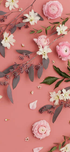 Feeling Tranquil In A Pink And White Paradise Wallpaper