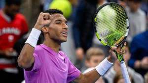 Felix Auger Aliassime Purple Shirt Wallpaper