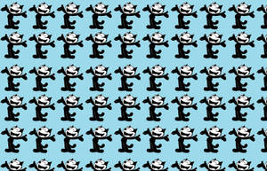 Felix The Cat Blue Pattern Wallpaper
