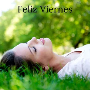 Feliz Viernes Woman Relaxing Outdoors Wallpaper