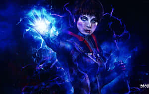 Female Adept Powering Up In Mass Effect 3 Wallpaper