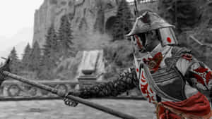 Female Samurai For Honor Grayscale Wallpaper