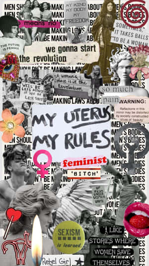 Feminist Collage Artwork Wallpaper