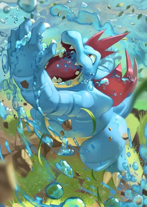 Feraligatr Getting Mad Under The River Wallpaper