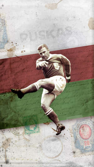 Ferenc Puskás Stylized Poster Wallpaper