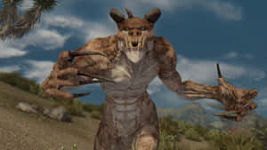 Ferocious Deathclaw Roaming The Wasteland Wallpaper