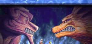 Ferocious Gyuki Roaming In Wilderness Wallpaper