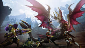 Ferocious Monster Battle In Monster Hunter Wallpaper