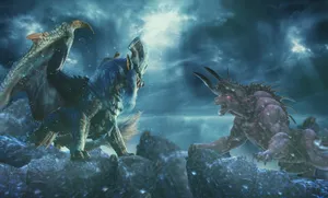 Ferocious Monster Battle In Monster Hunter Wallpaper