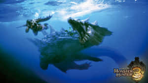 Ferocious Monsters Locked In Epic Battle Wallpaper