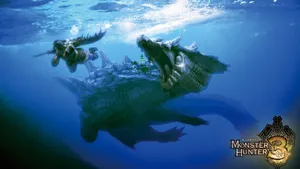 Ferocious Monsters Locked In Epic Battle Wallpaper