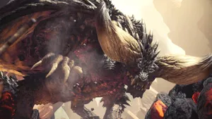 Ferocious Nargacuga About To Strike In Monster Hunter World Wallpaper