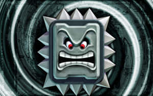 Ferocious Thwomp Monster In Action Wallpaper