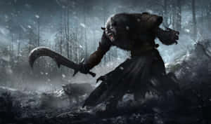 Ferocious_ Werewolf_ Battle_in_ Snowstorm Wallpaper