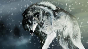 Ferocious Wolf Attack Wallpaper